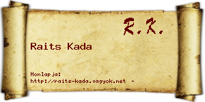 Raits Kada névjegykártya